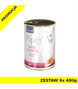  PIPER mokra karma dla kota z łososiem ZESTAW 6x 400g