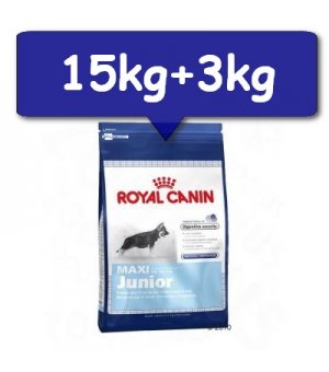  Royal Canin Maxi Junior - 15kg+3kg GRATIS!