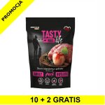 10+2 GRATIS Tasty Dogs Life karma mokra dla psów dorosłych danie w galaretce Wieprzowina 500g saszetka