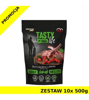 10x 500g Tasty Dogs Life karma mokra dla psów dorosłych danie w galaretce Jagnięcina ZESTAW