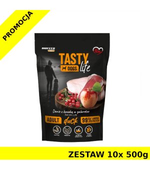 10x 500g Tasty Dogs Life karma mokra dla psów dorosłych danie w galaretce Kaczka ZESTAW