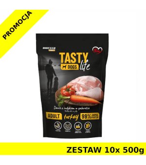 10x 500g Tasty Dogs Life karma mokra dla psów dorosłych danie w galaretce Indyk ZESTAW