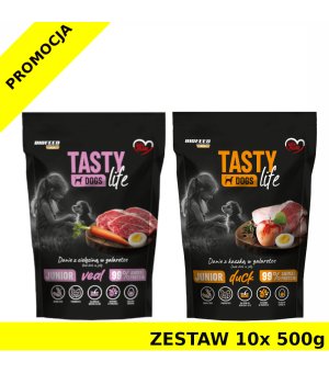 10x 500g Tasty Dogs Life karma mokra dla szczeniąt danie w galaretce Junior Mix ZESTAW