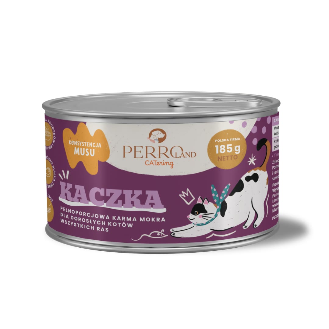 185g - Kaczka - PERROland CATering - karma mokra dla kotów dorosłych