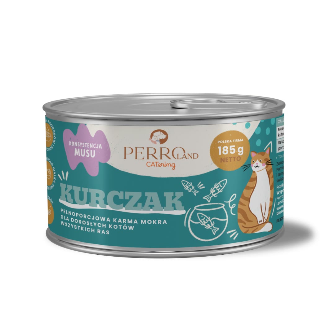 185g - Kurczak - PERROland CATering - karma mokra dla kotów dorosłych