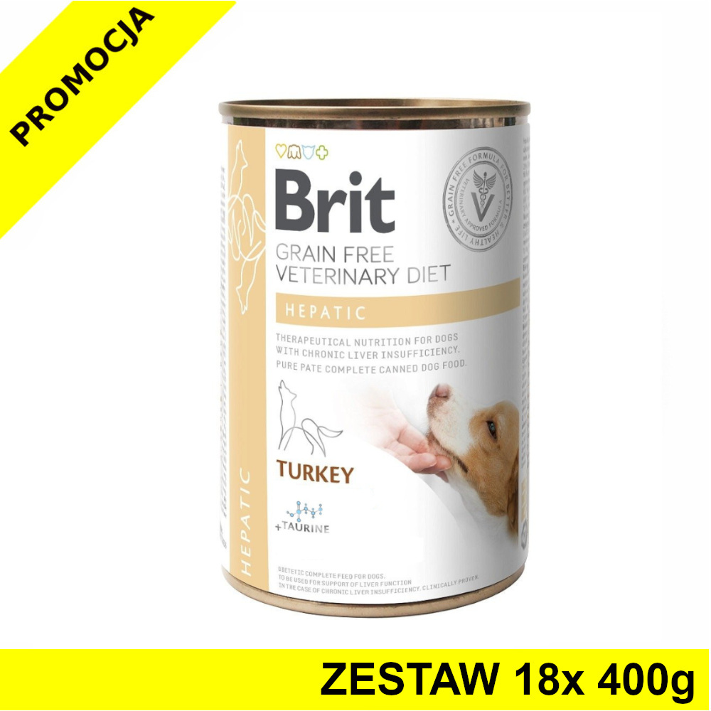 18x 400g - Hepatic - Brit Veterinary Diets - karma mokra weterynaryjna dla psa z chorobami wątroby - NOWA WERSJA