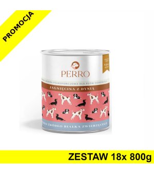 18x 800g - Jagnięcina z dynią - Perro - karma mokra dla psa dorosłego - zestaw