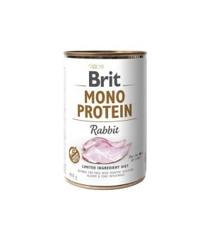 Karma mokra dla psa BRIT MONO PROTEIN RABBIT PUSZKA 400G NOWY SKŁAD 