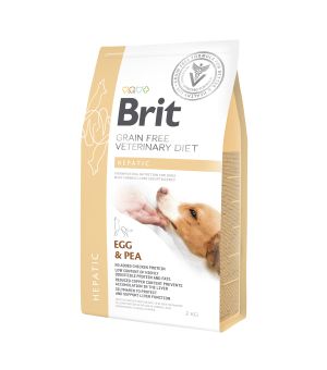 Brit Veterinary Diet Dog Hepatic Egg & Pea sucha karma dla psa - 2kg