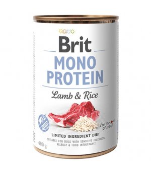 Karma mokra dla psa BRIT CARE MONO PROTEIN LAMB RICE PUSZKA 400G NOWY SKŁAD