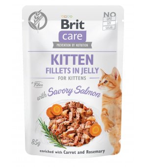 Karma mokra dla kociąt Brit Care Cat FJ Kitten Savory Salmon in jelly 85g 