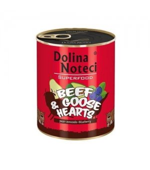Karma mokra dla psa Dolina Noteci Superfood - wołowina i serca z gęsi 800g