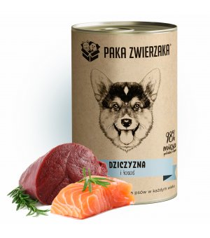 Karma Mokra Paka Zwierzaka - Dziczyzna i Łosoś 400g - puszka