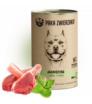 Karma Mokra Paka Zwierzaka - Jagnięcina i jabłko z miętą 400g - puszka