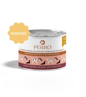 410g - Wieprzowina z marchewką - szczenięta - Perro - karma mokra dla psa - puszka