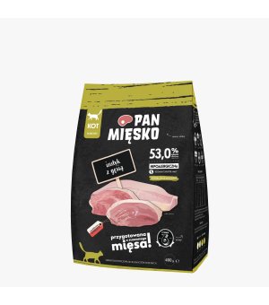 Karma sucha dla kota PAN MIĘSKO KOT INDYK GĘŚ S 400G