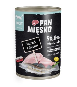 Karma mokra Pan Mięsko KOT - Kurczak z Dorszem 400g