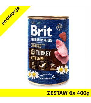 Karma mokra dla psa BRIT By Nature Turkey PUSZKA ZESTAW 6x 400G