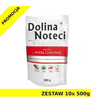 Karma mokra dla psa Dolina Noteci Wołowina saszetki 10x 500g