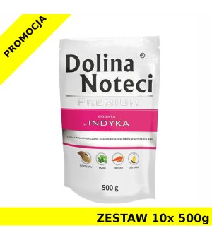 Karma mokra dla psa Dolina Noteci Indyk saszetki ZESTAW 10x 500g