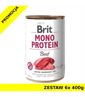 Zestaw Karma mokra dla psa Brit Care Mono Protein Beef  zestaw 6x 400g NOWY SKŁAD