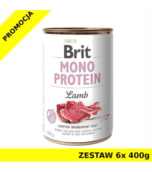 Karma mokra dla psa Brit Care Mono Protein Lamb ZESTAW 6x 400g NOWY SKŁAD