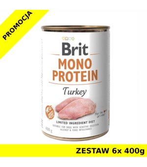 Karma mokra dla psa Brit Care Mono Turkey ZESTAW 6x 400g NOWY SKŁAD