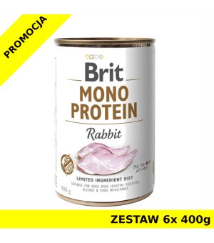 Karma mokra dla psa BRIT MONO PROTEIN RABBIT ZESTAW 6x 400G NOWY SKŁAD 