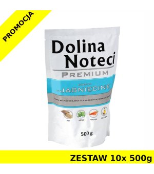 Karma mokra dla psa Dolina Noteci Jagnięcina saszetki 10x 500g