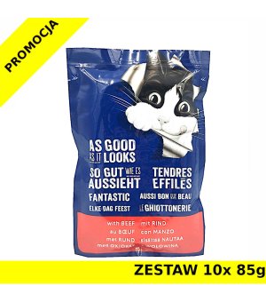 Karma mokra dla kota Felix Fantastic  Wołowina w galaretce saszetka  ZESTAW 10x 85g