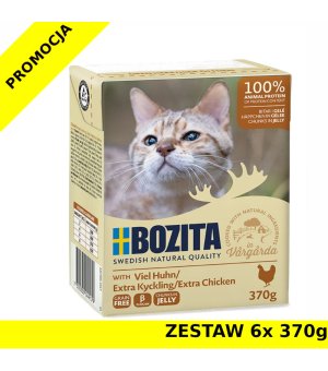 Karma mokra dla kota Bozita w galaretce z SIEKANYM KURCZAKIEM ZESTAW 6x 370g