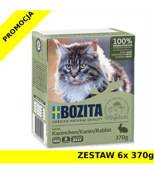 Karma mokra dla kota Bozita w galaretce z KRÓLIKIEM ZESTAW 6x 370g 