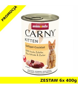 Karma mokra dla kota Animonda Carny Kitten MIX DROBIOWY ZESTAW 6x 400g