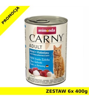 Karma mokra dla kota Animonda Cat Carny DORSZ I KORZEŃ PIETRUSZKI ZESTAW 6x 400g 