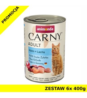 Karma mokra dla kota Animonda Carny KURCZAK, ŁOSOŚ ZESTAW 6x 400g