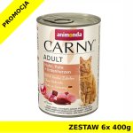 Karma mokra dla kota Animonda Cat Carny KURCZAK, INDYK, SERCA KACZE ZESTAW 6x 400g