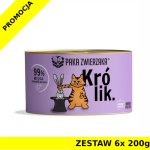 Karma mokra dla kota Paka Zwierzaka Królik ZESTAW 6x 200g