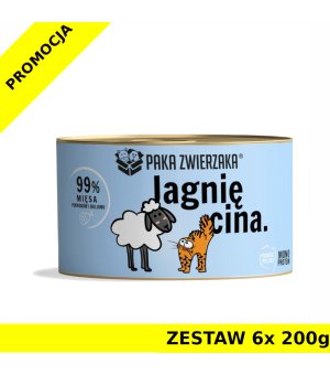 Karma mokra dla kota Paka Zwierzaka KOT Jagnięcina ZESTAW 6x 200g