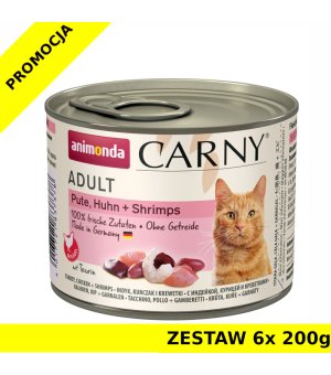 Karma mokra dla kota Animonda Cat Carny INDYK, KURCZAK, KREWETKI ZESTAW 6x 200g