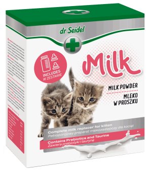 Dr. Seidel mleko dla kociąt w proszku 200g + akcesoria