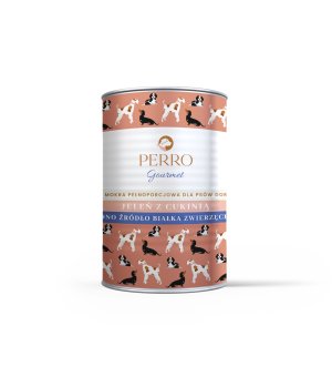 400g - Jeleń z cukinią - Perro Gourmet -  karma mokra dla psa dorosłego - puszka