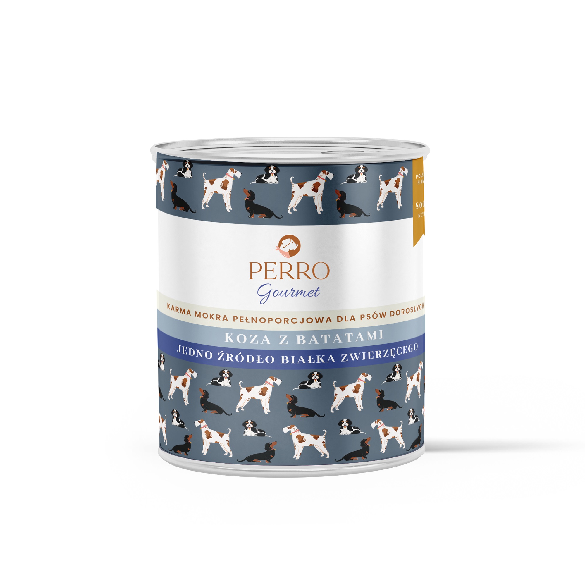 800g - Koza z batatem - Perro Gourmet - karma mokra dla psa dorosłego - puszka