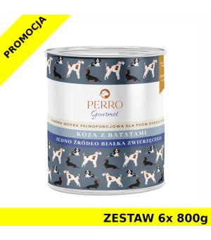 6x 800g - Koza z batatem - Perro Gourmet - karma mokra dla psa dorosłego - zestaw