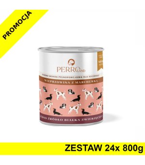24x 800g - Wieprzowina z marchewką - szczenięta - Perro - karma mokra dla psa - zestaw - NOWA FORMUŁA I GRAMATURA