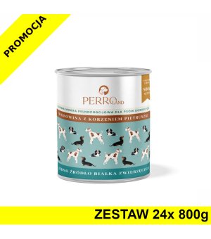 24x 800g - Wołowina z korzeniem pietruszki - Perro - karma mokra dla psów dorosłych - zestaw - NOWA FORMUŁA I NOWA GRAMATURA