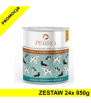 24x 850g - Wołowina z korzeniem pietruszki - Perro - karma mokra dla psów dorosłych - zestaw