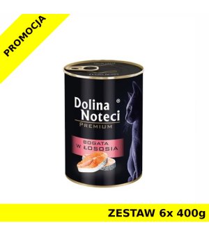 Dolina Noteci karma mokra dla kota bogata w Łososia ZESTAW 6x 400g