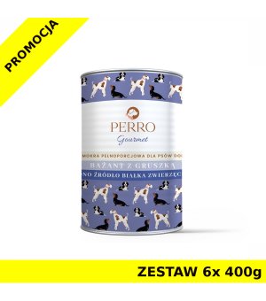 6x 400g - Bażant z gruszką -  Perro Gourmet - karma mokra dla psa dorosłego - zestaw