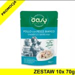 Oasy kot karma uzupełniająca More Love Kurczak z Białą Rybą ZESTAW 10x 70g - saszetka
