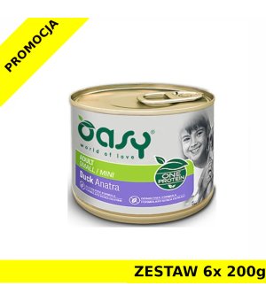 Oasy One Protein Adult Mini mokra karma dla dorosłego psa - Kaczka ZESTAW 6x 200g
